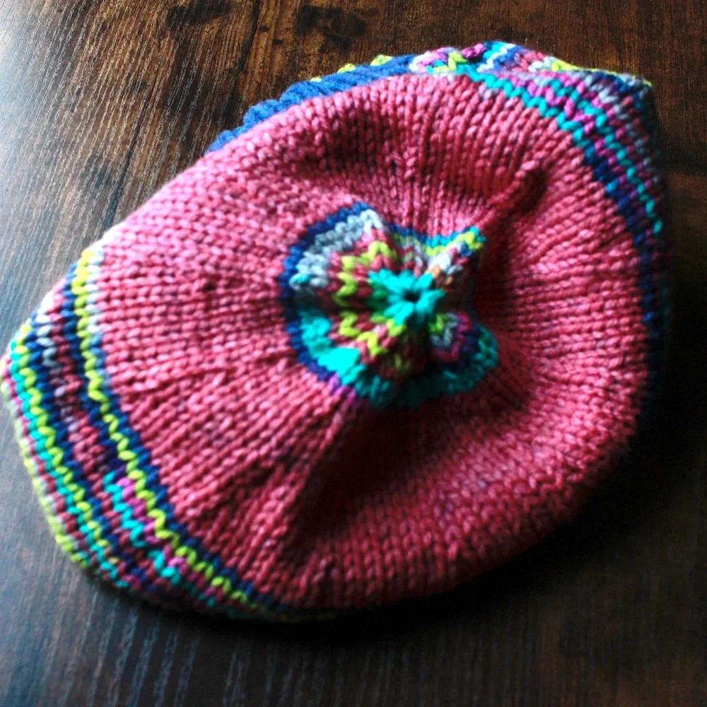 Handmade Colorful Crochet Knit Beanie Cap Hat OS
